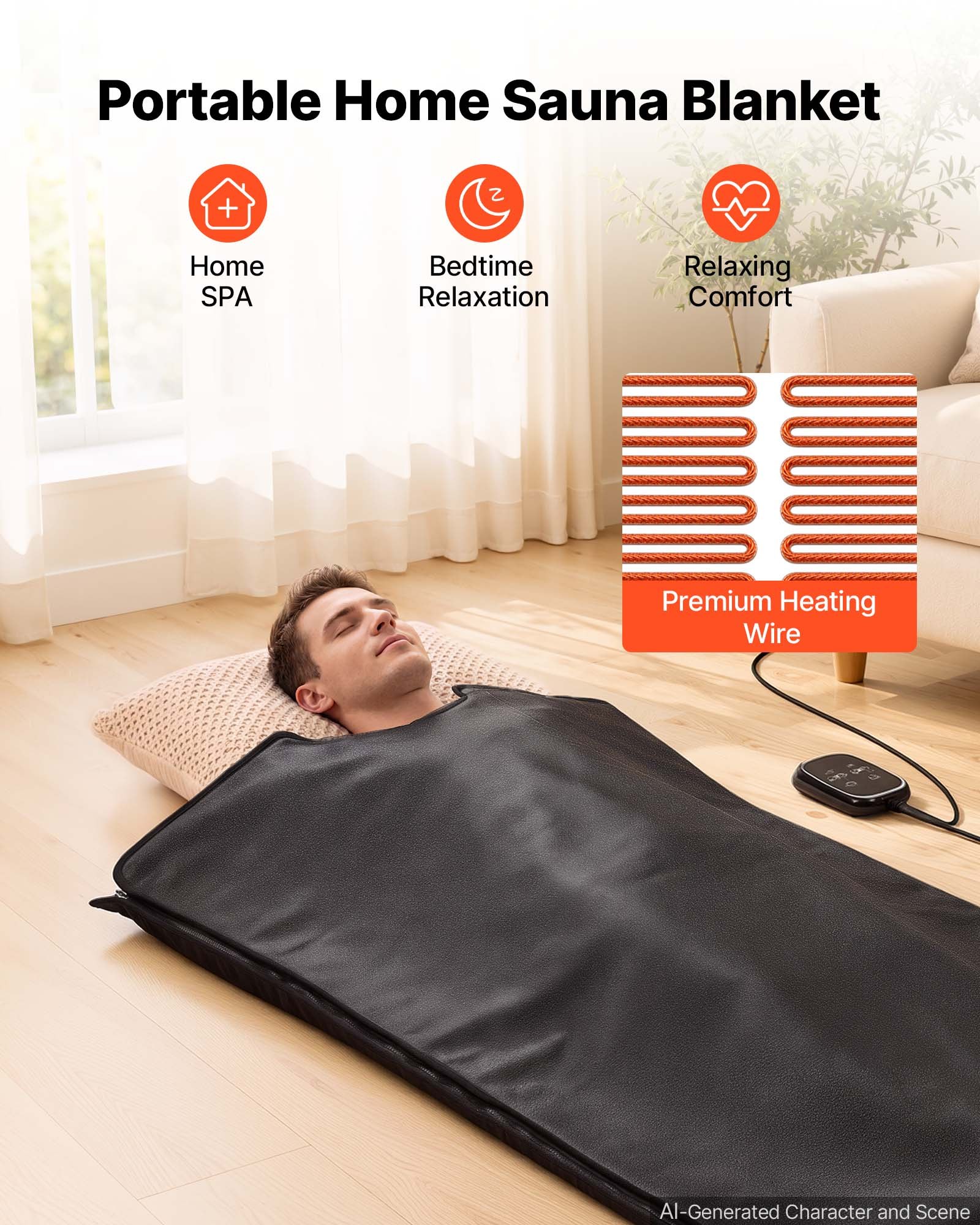 Infrared Sauna Blanket Portable - Infrared Sauna Blanket with Mineral Stones,