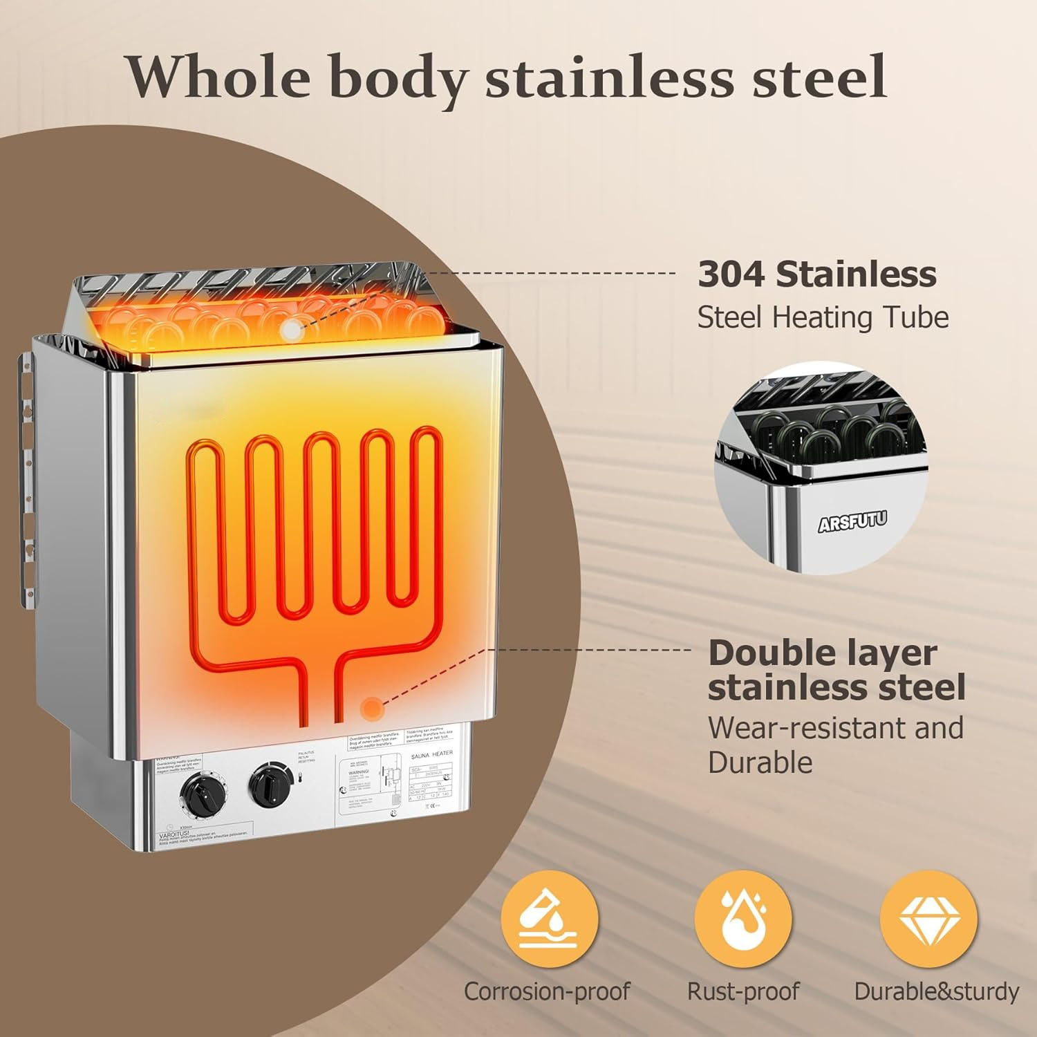 Dry Steam Sauna Heater for Sal - đánh giá và giá Sauna Heater 6Kw Electric